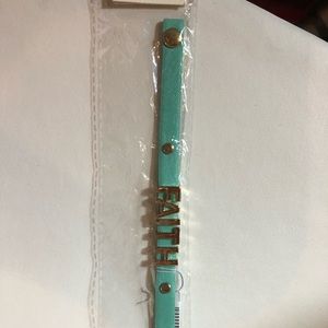 Faith snap leather bracelet